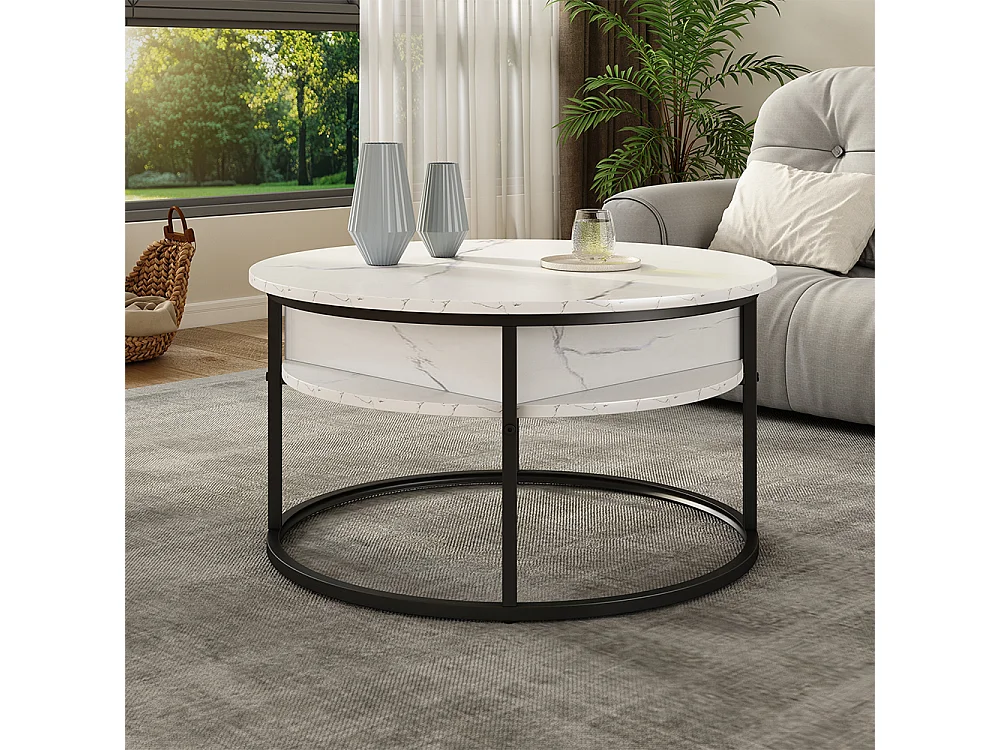 Coffee table white marble 77x77x52 marlo
