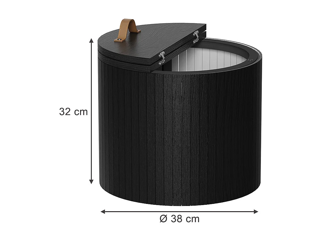 Table basse chêne/noir 38x38x32 tavilo