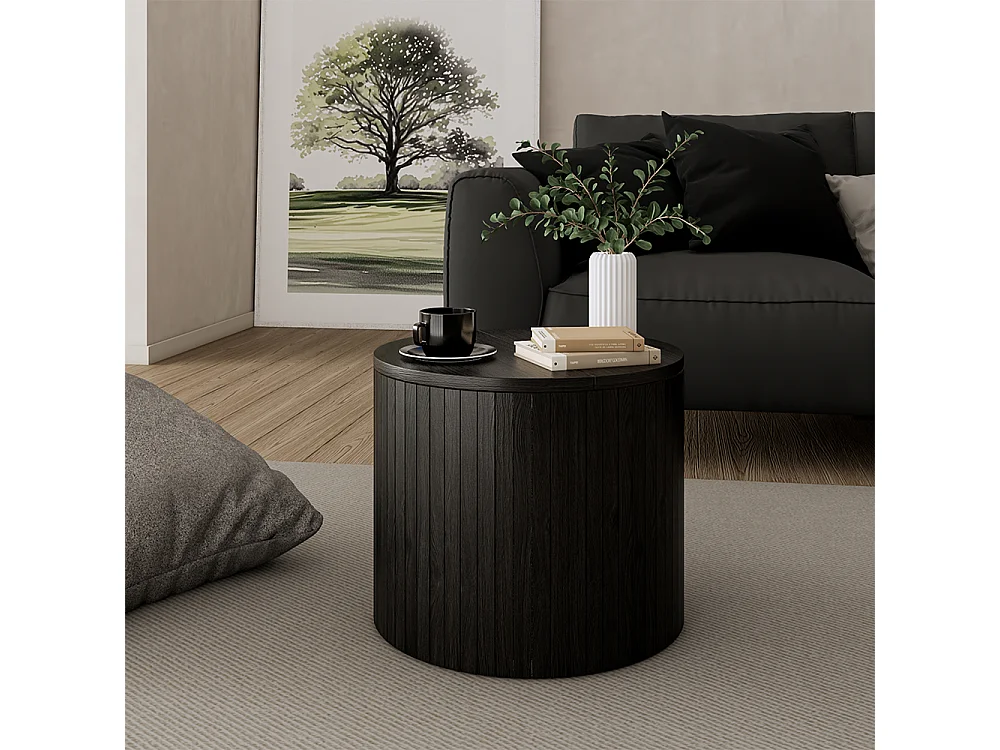 Coffee table oak/black 38x38x32 tavilo