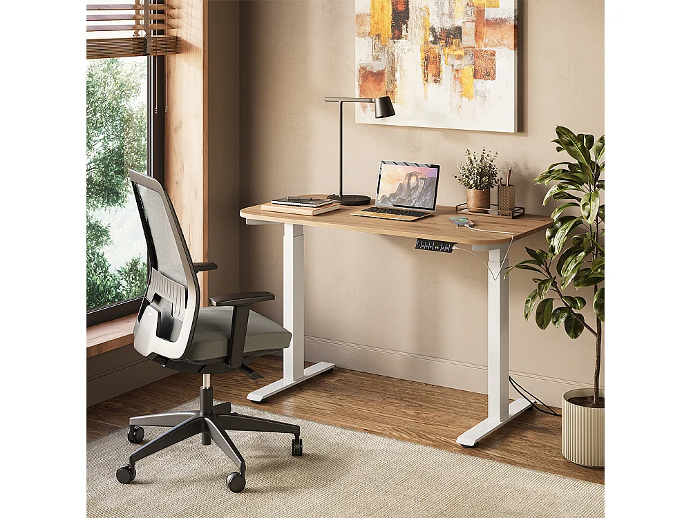 Bureau blanc/artisan 120x60x120 elevate