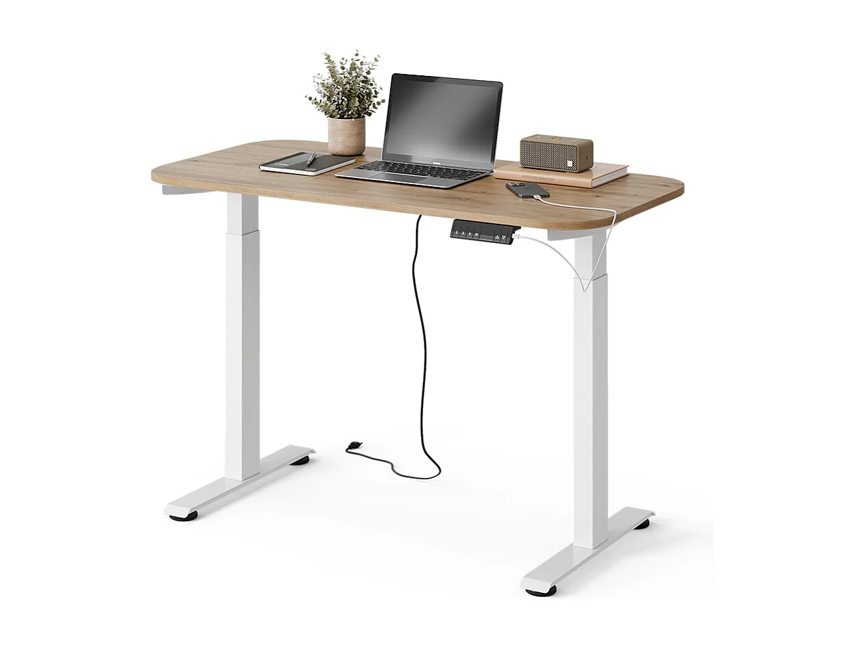 Bureau blanc/artisan 120x60x120 elevate