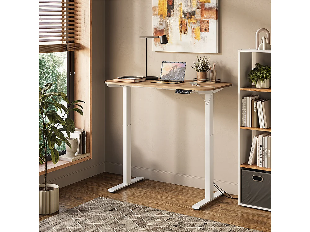 Bureau blanc/artisan 120x60x120 elevate