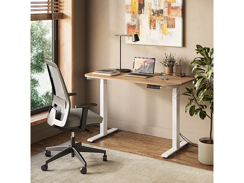 Bureau blanc/artisan 120x60x120 elevate