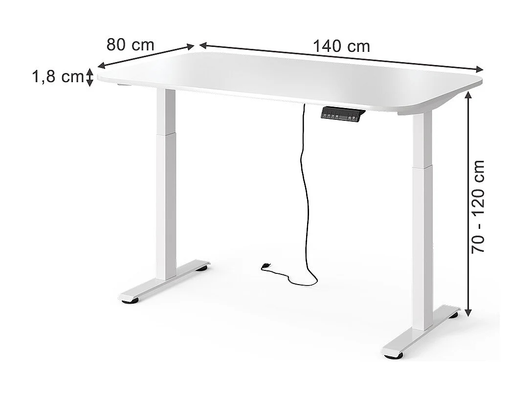 Bureau wit 140x80x120 elevate