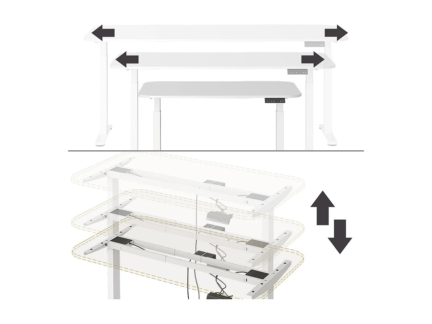 Bureau wit 140x80x120 elevate