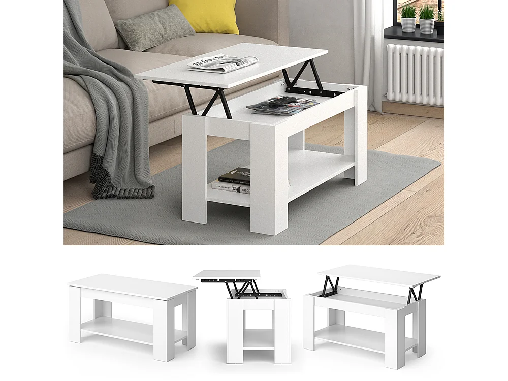 Coffee table white 100x50x50 lorenz