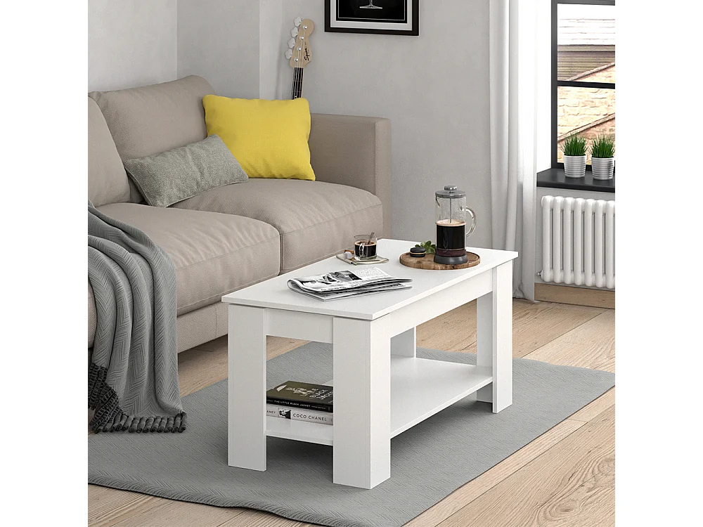 Coffee table white 100x50x50 lorenz