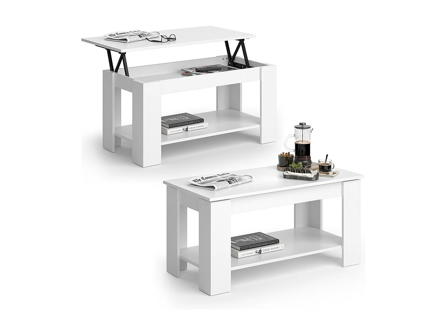 Coffee table white 100x50x50 lorenz