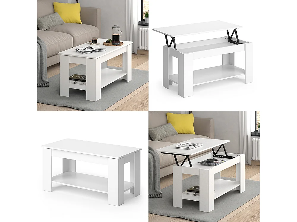 Coffee table white 100x50x50 lorenz