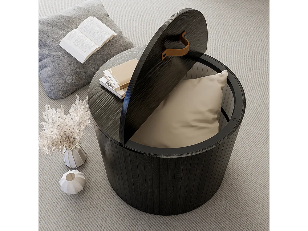 Table basse chêne/noir 48x48x38 tavilo