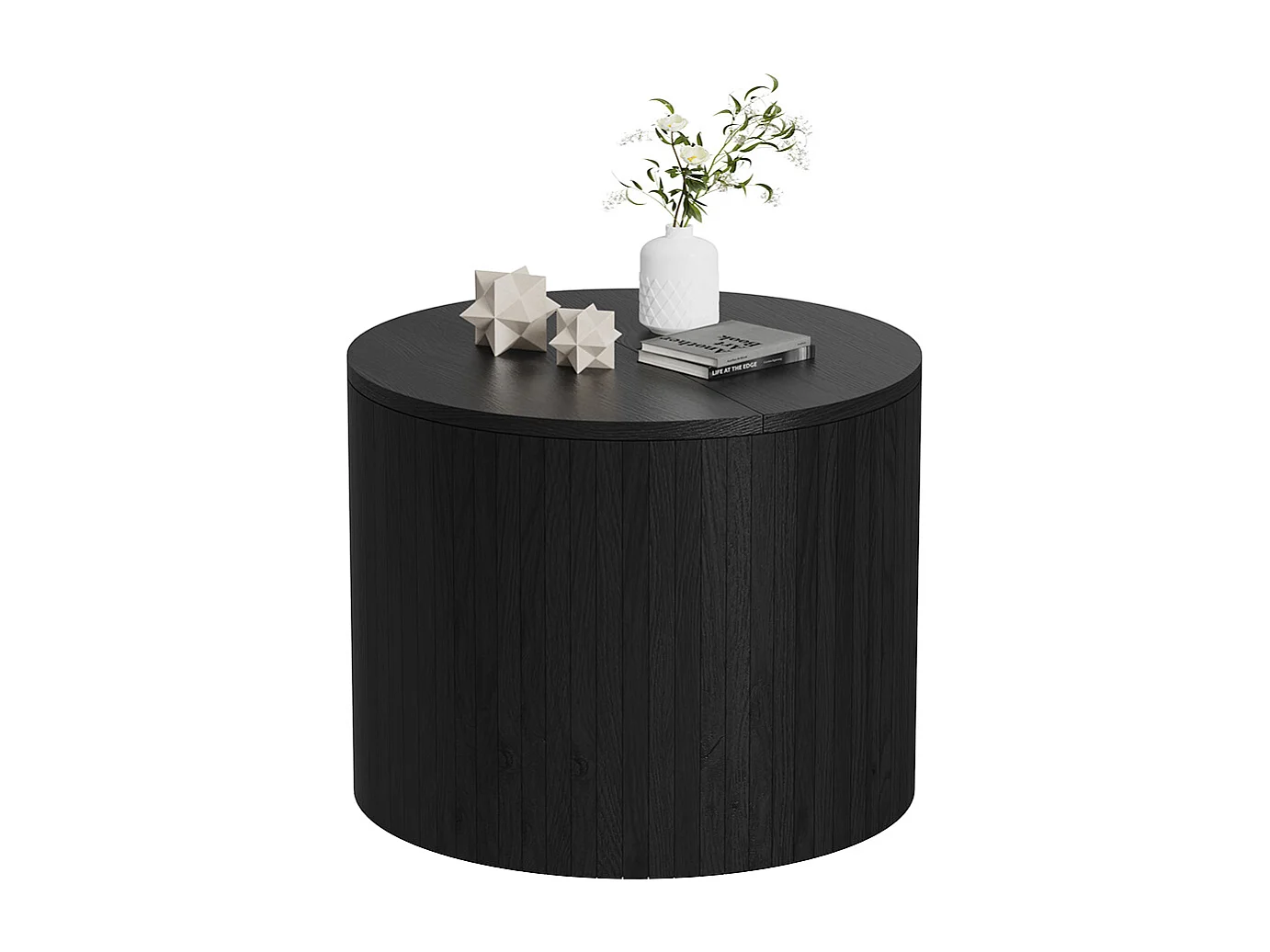 Coffee table oak/black 48x48x38 tavilo