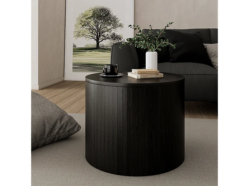 Table basse chêne/noir 48x48x38 tavilo