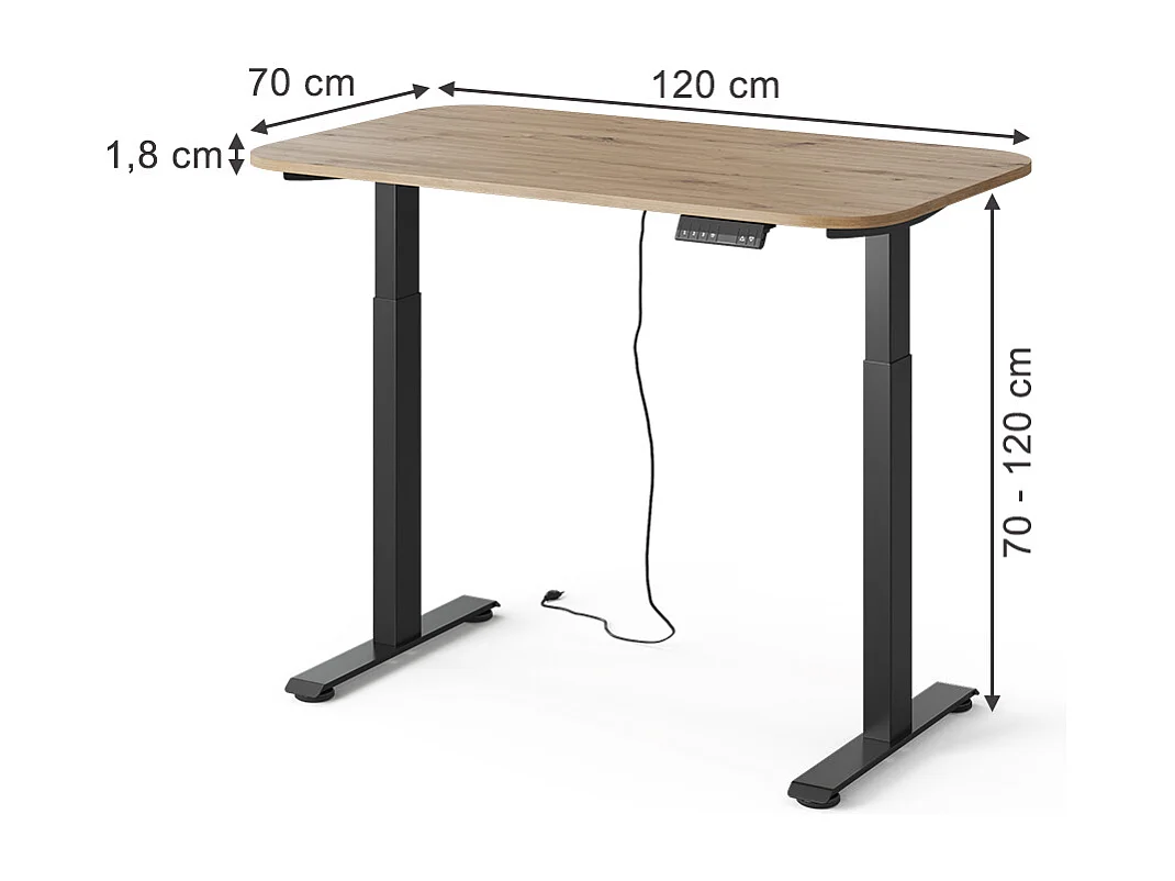 Biurko czarny/rzemieślniczy 120x70x120 elevate