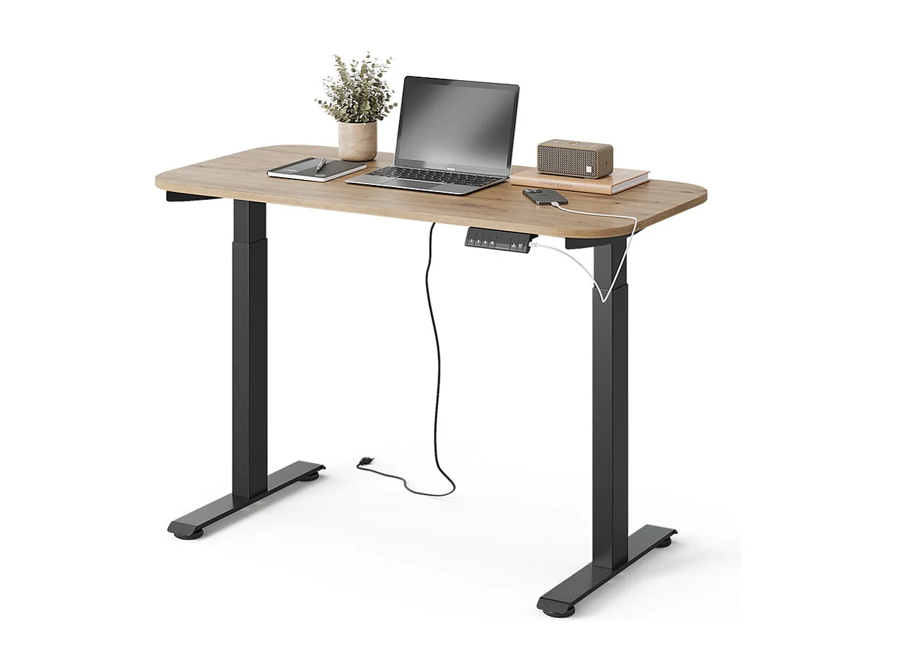 höhenverstellbarer elektrischer Schreibtisch schwarz/artisan 120x60x120 elevate