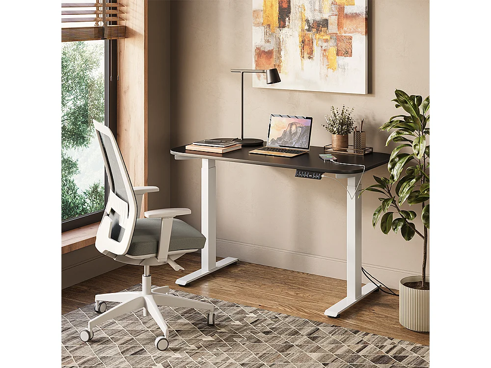 Scrivania bianco/antracite 120x60x120 elevate