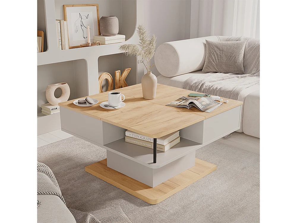 Coffee table beige 80x45x80 movira