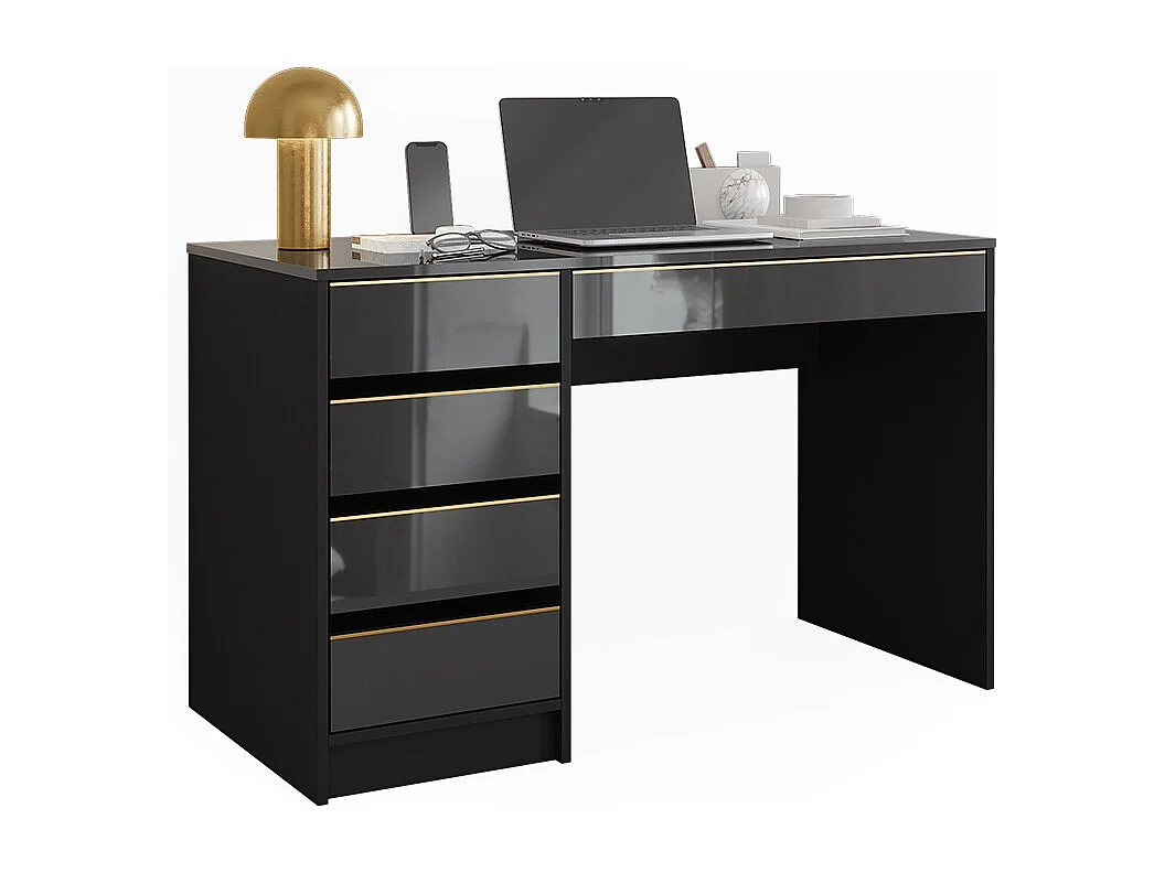 Secretária preto alto brilho 55x120x75 sherry