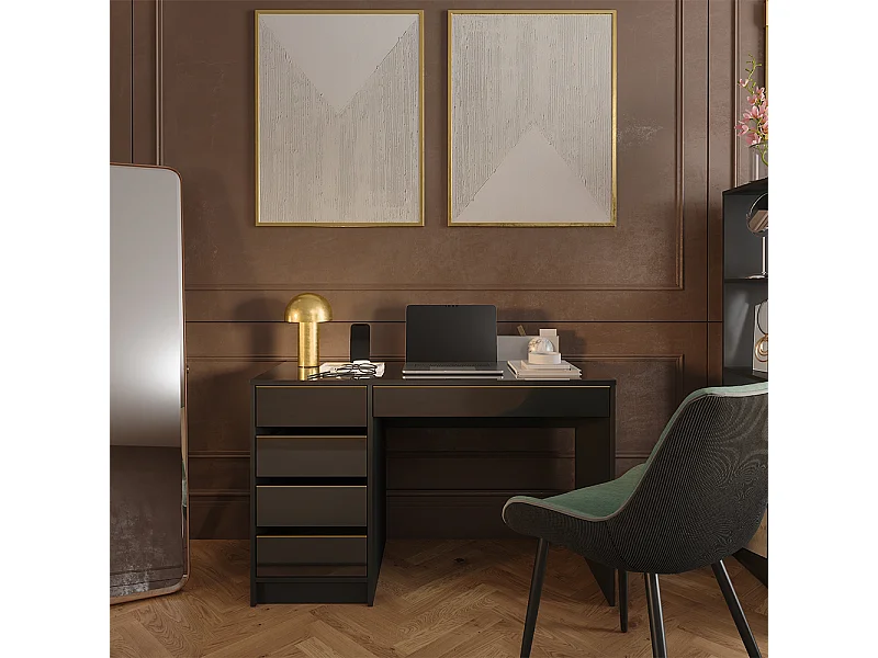 Secretária preto alto brilho 55x120x75 sherry