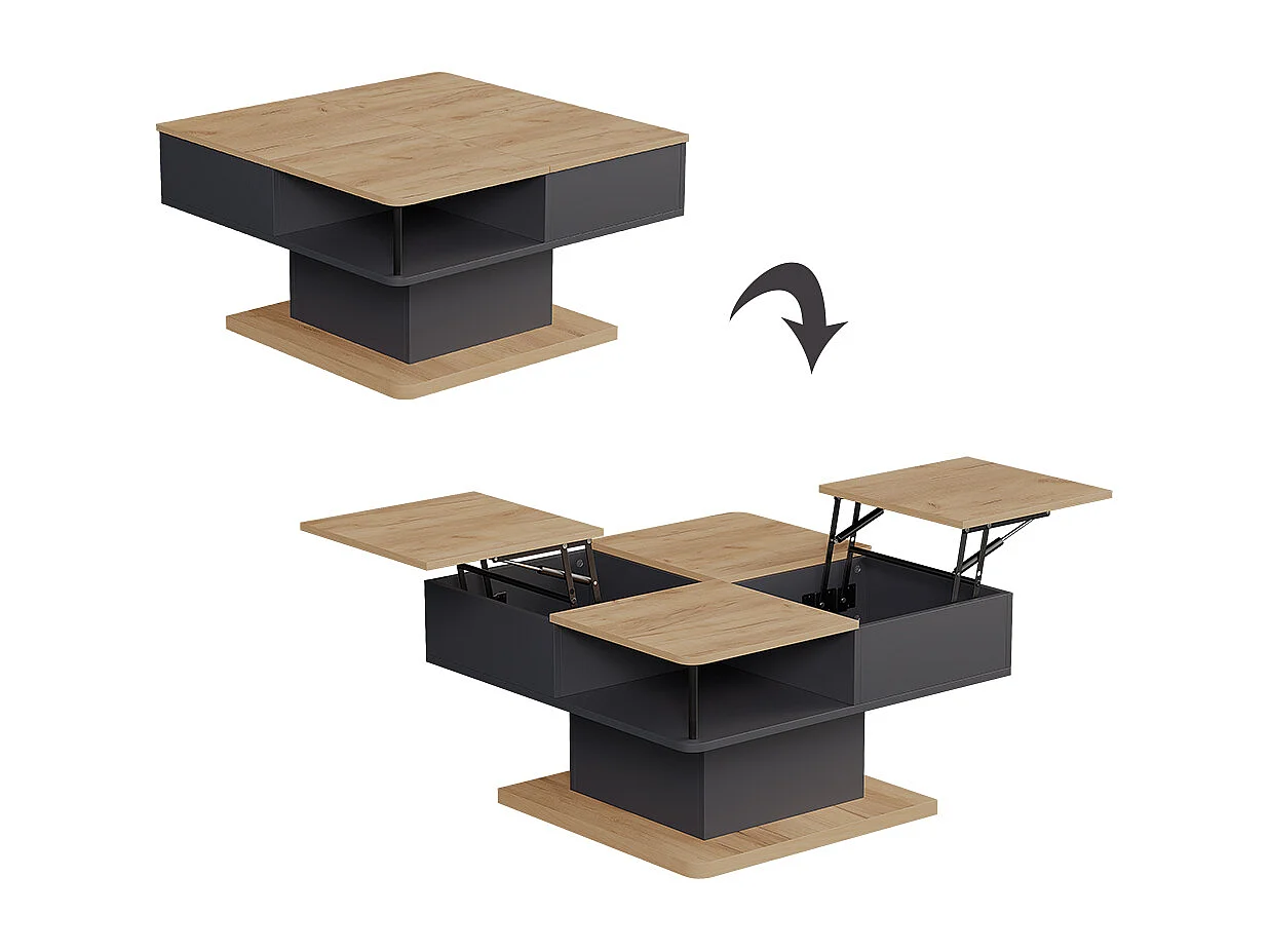 Table basse anthracite 80x45x80 movira