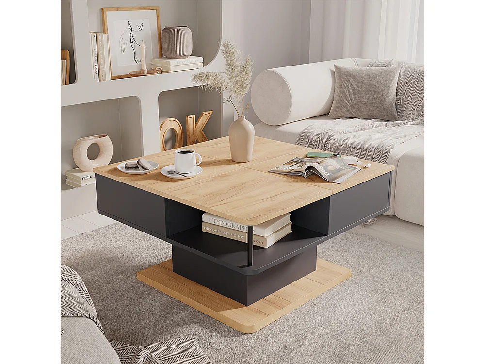 Table basse anthracite 80x45x80 movira