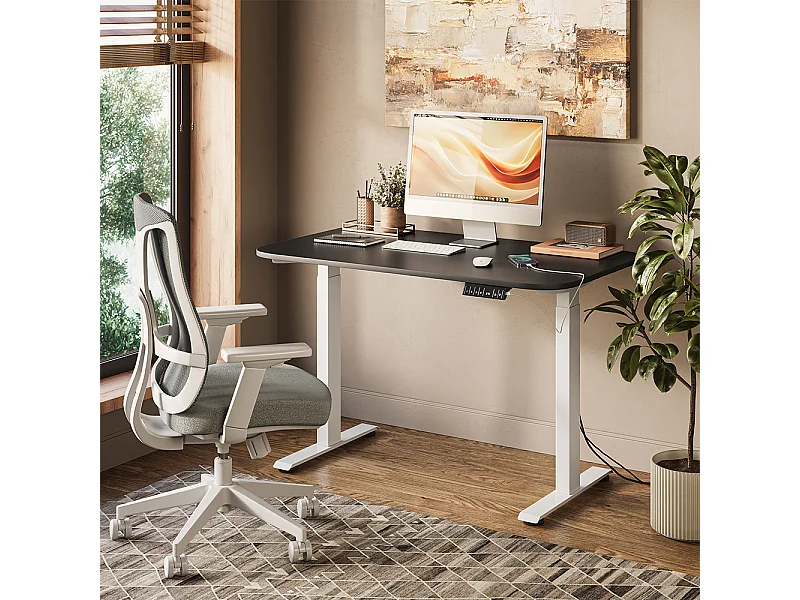 Bureau blanc/anthracite 120x70x120 elevate