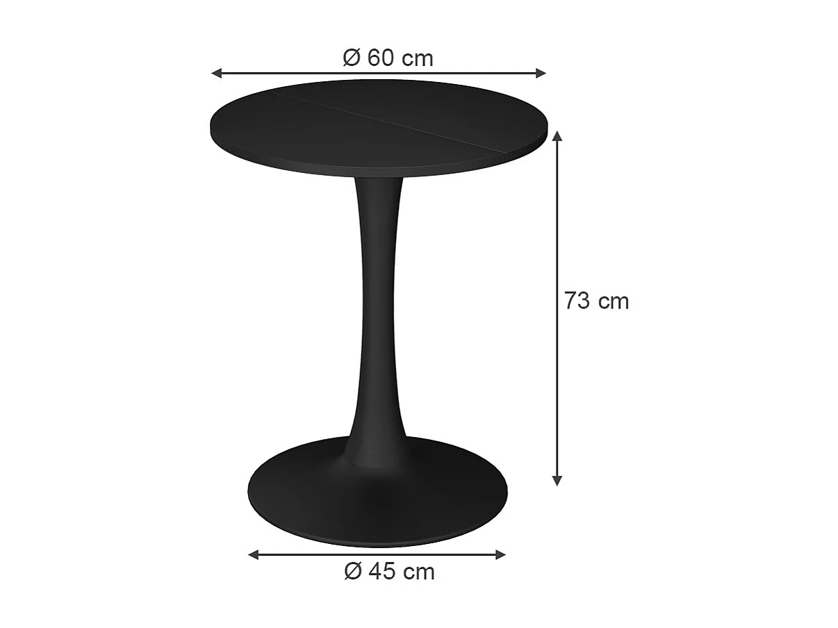 Eettafel zwart 60x60x73 carl