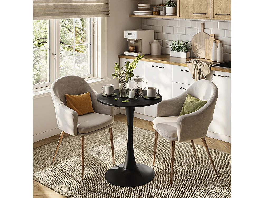 Table à manger noir 60x60x73 carl