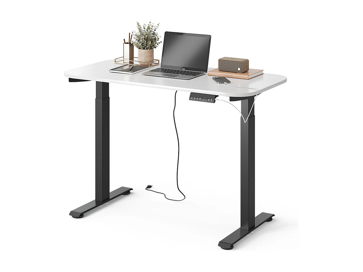 höhenverstellbarer elektrischer Schreibtisch schwarz/weiß 120x60x120 elevate