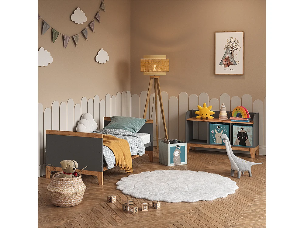 Kindersitzbank grau/artisan 107.2x30.6x63.8 malia