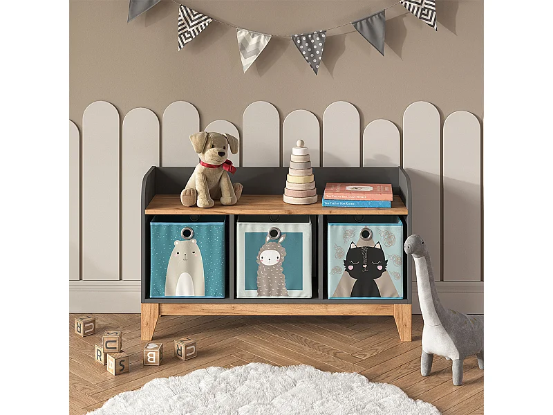 Kindersitzbank grau/artisan 107.2x30.6x63.8 malia