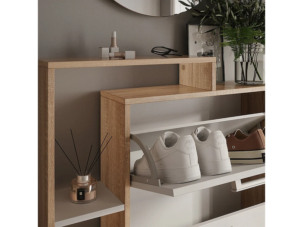 Schuhkipper weiß/sonoma 80x18.2x128.3 orlando