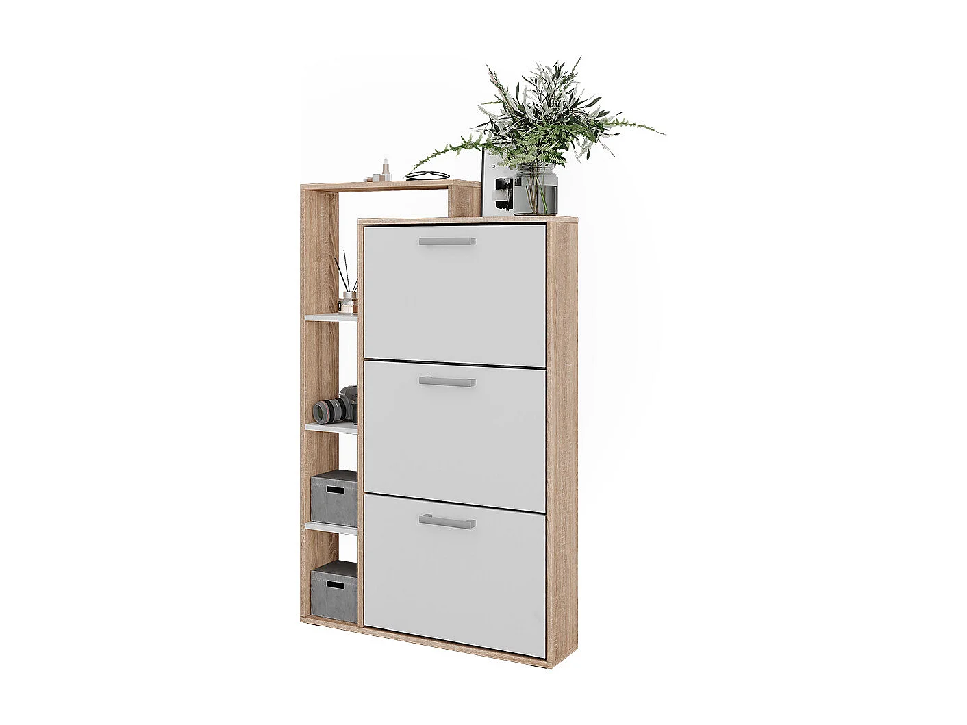 Schuhkipper weiß/sonoma 80x18.2x128.3 orlando