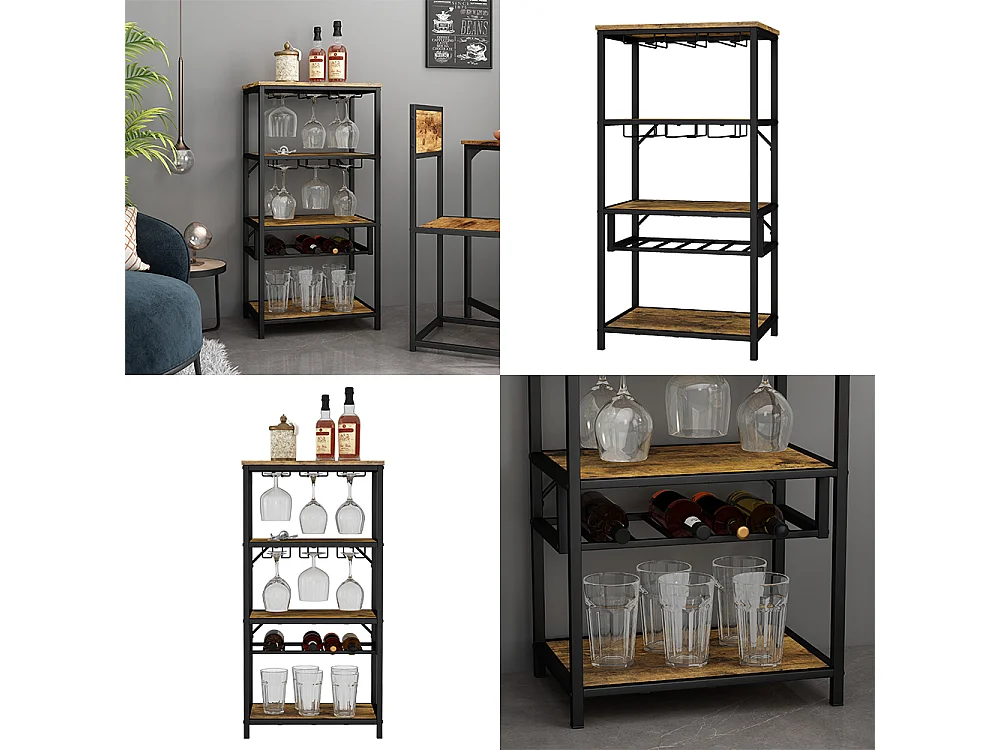 Weinregal eiche rustikal 50x35x100 vela