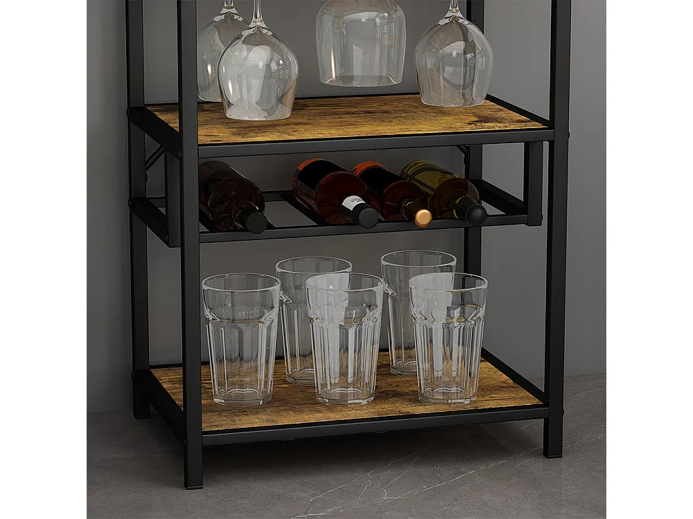 Vinreol rustikt egetræ 50x35x100 vela