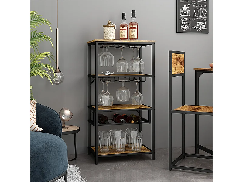 Weinregal eiche rustikal 50x35x100 vela