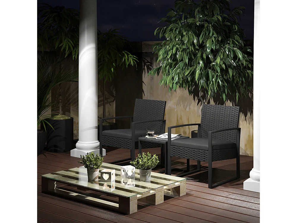 Tuinmeubelset antraciet 57x59.5x76