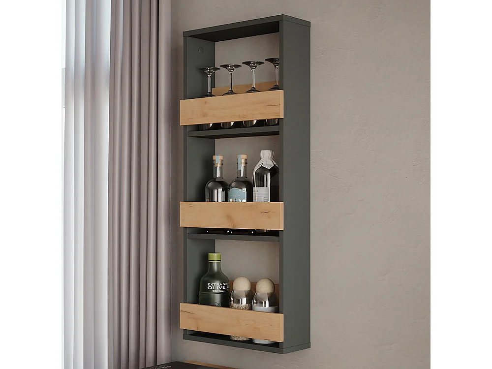 Væghylde guld power eg/antracit 40x15.1x98 repose