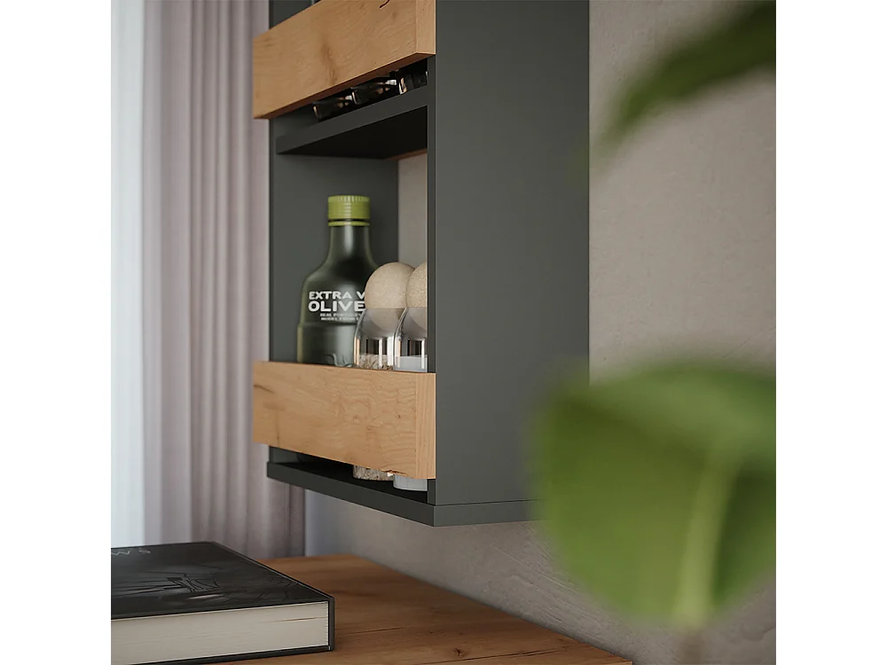 Væghylde guld power eg/antracit 40x15.1x98 repose