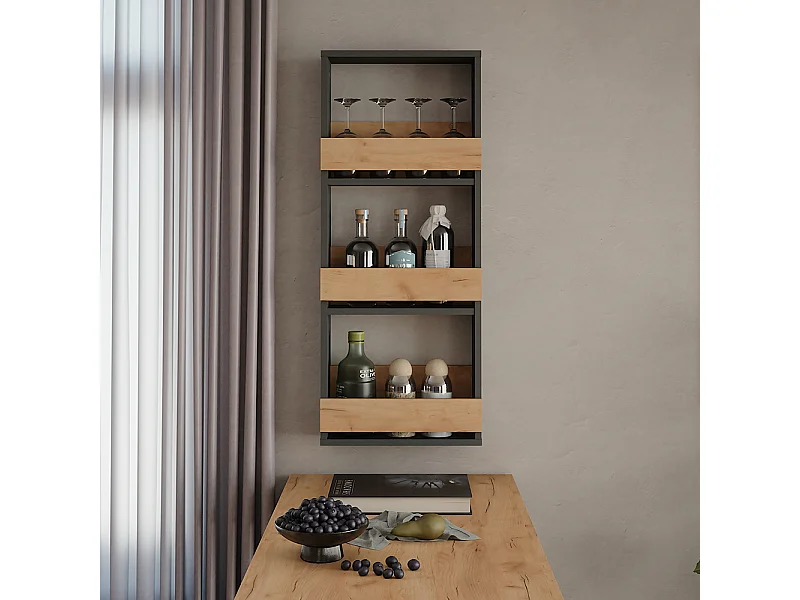 Weinglasregal goldkraft eiche/anthrazit 40x15.1x98 repose