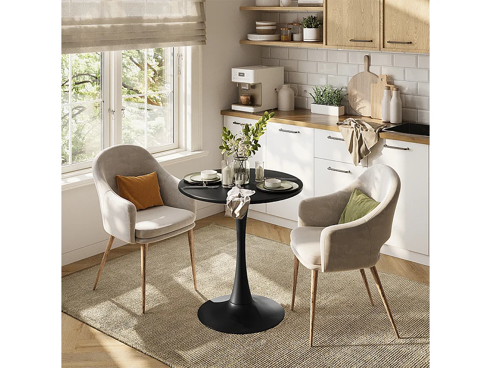 Table à manger noir 70x70x73 carl