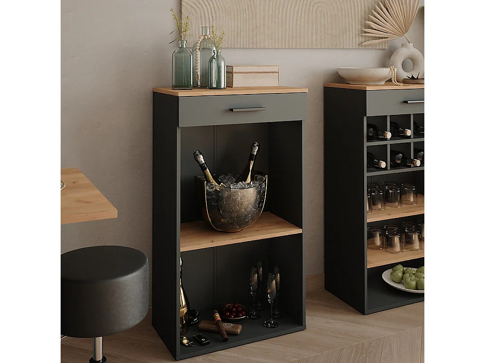 Weinregal goldkraft eiche/anthrazit 60x34.5x106 repose