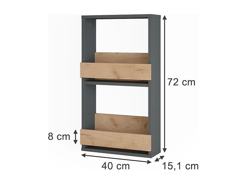 étagère pour verres à vin chêne doré/anthracite 40x15.1x72 repose