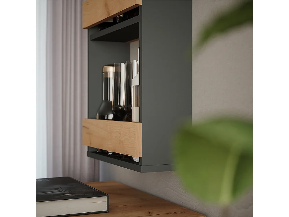 étagère pour verres à vin chêne doré/anthracite 40x15.1x72 repose