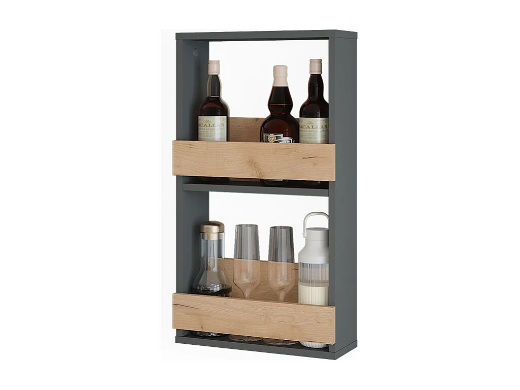 étagère pour verres à vin chêne doré/anthracite 40x15.1x72 repose