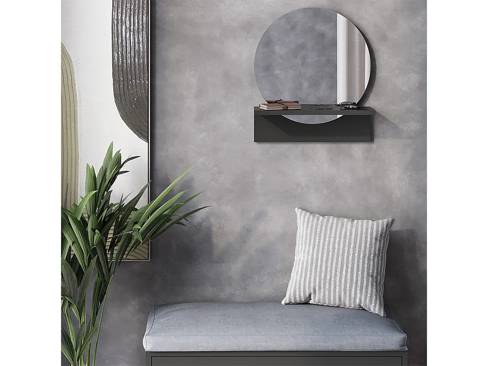 Badkamerspiegel zwart 40x15x47.5 elyra