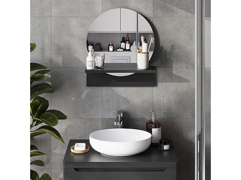 Badkamerspiegel zwart 40x15x47.5 elyra