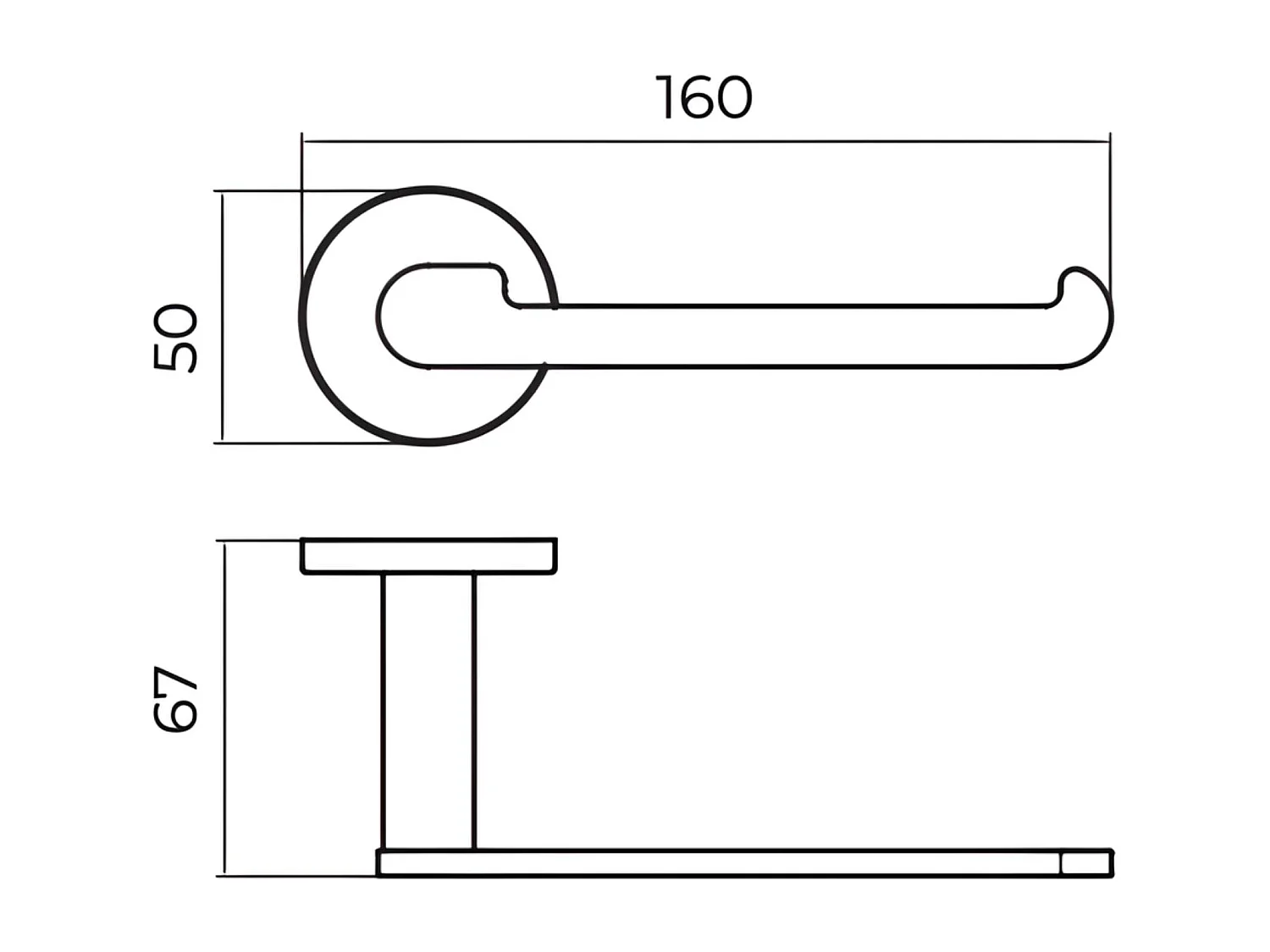 Porte-balai WC et Porte papier toilette - acier inoxydable S.304 cuivré brossé - Fixation Collée ou Vissée