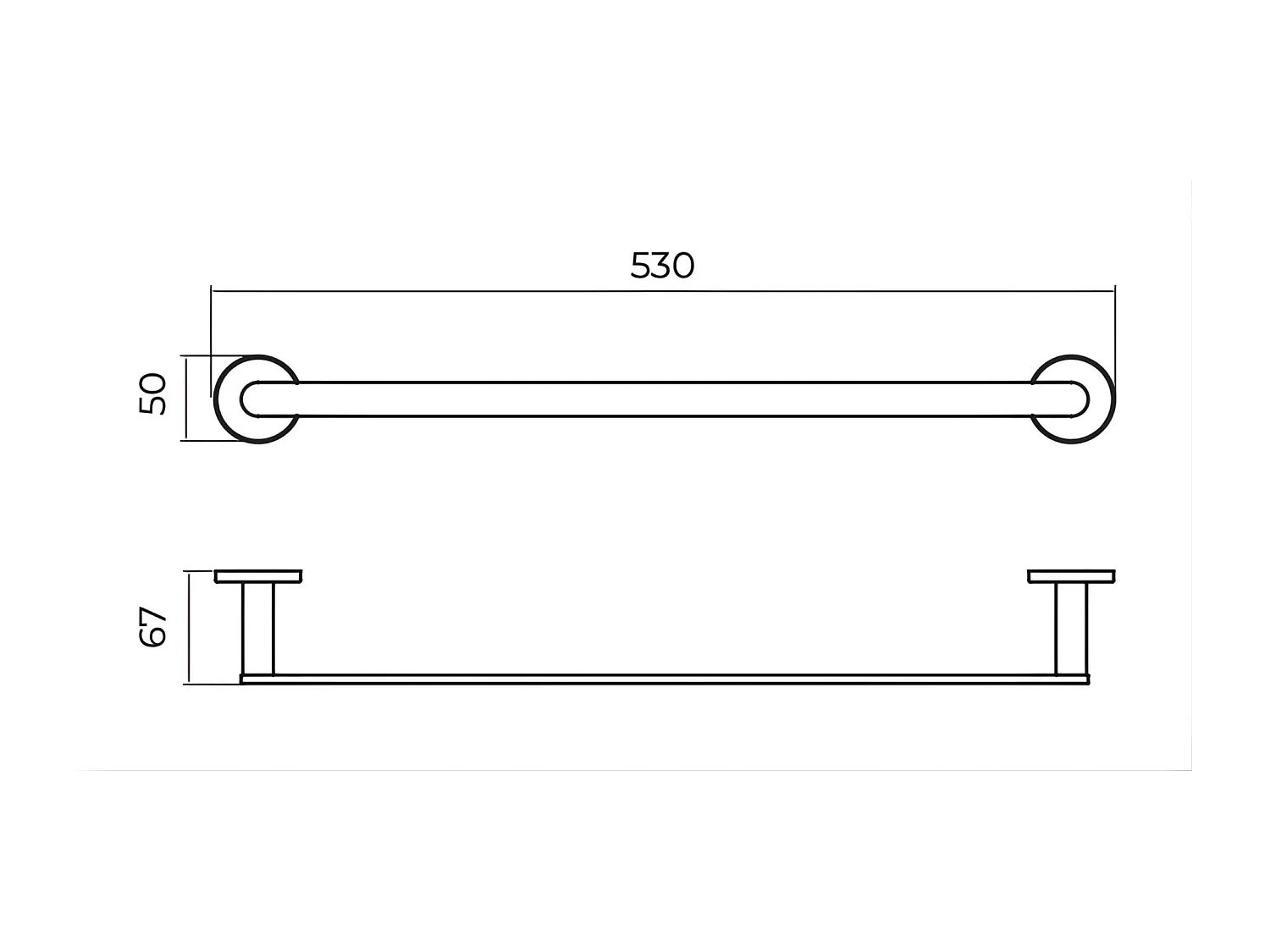 3 Patères murale salle de bain et porte serviette 50 cm - acier inoxydable S.304 or brossé - Fixation Collée ou Vissée