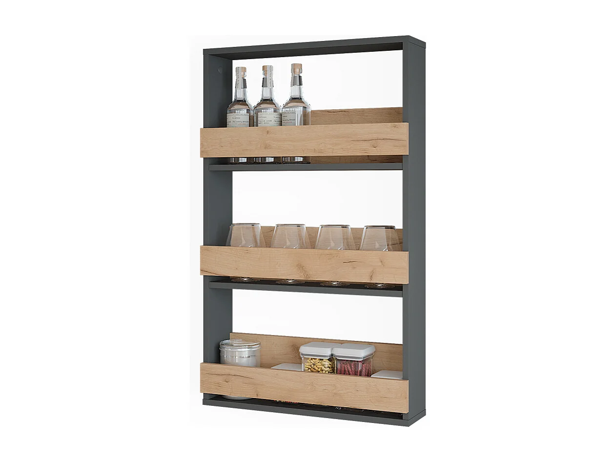 étagère pour verres à vin chêne doré/anthracite 60x15.1x98 repose