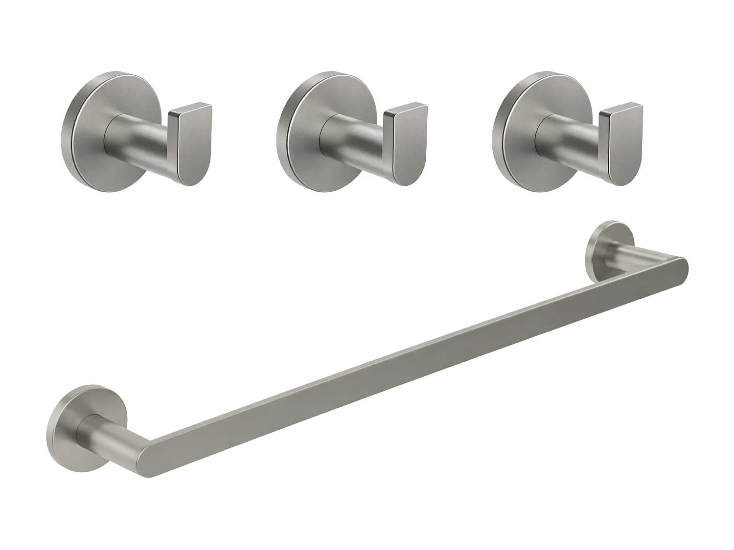 Patère murale salle de bain 25cm et porte serviette 50 cm - acier inoxydable S.304 noir mat - Fixation Collée ou Vissée